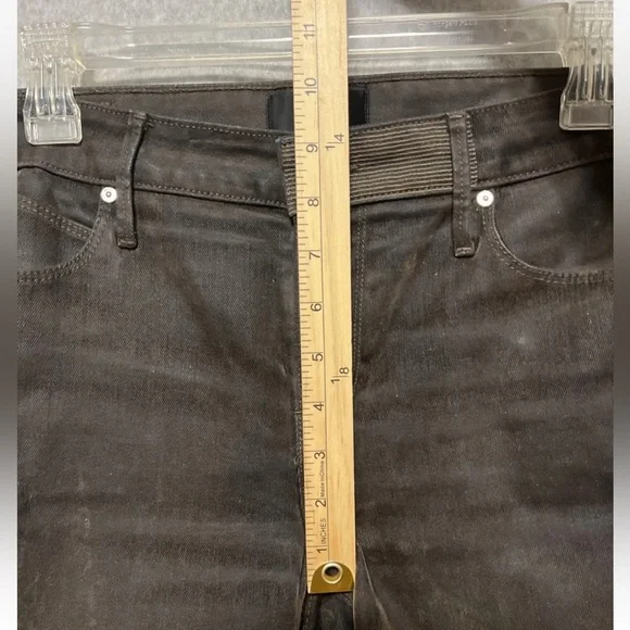 RTA Road To Awe Brush Velvet Jeans Sz 28 (30) Dark Olive Green Cotton Crop - Picture 5 of 10